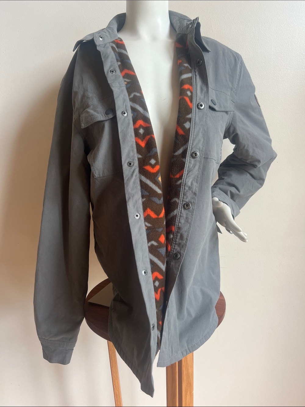 Eddie Bauer voyager shacket flannel interior Button-Front Shirt Jacket